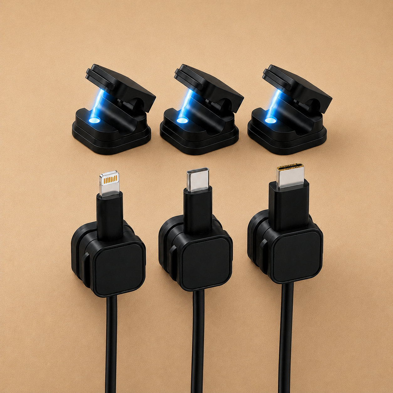 12er Set Magnetische Kabelhalter