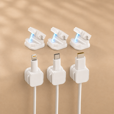 MagClip Kabel Organizer 6er-Set in Weiß