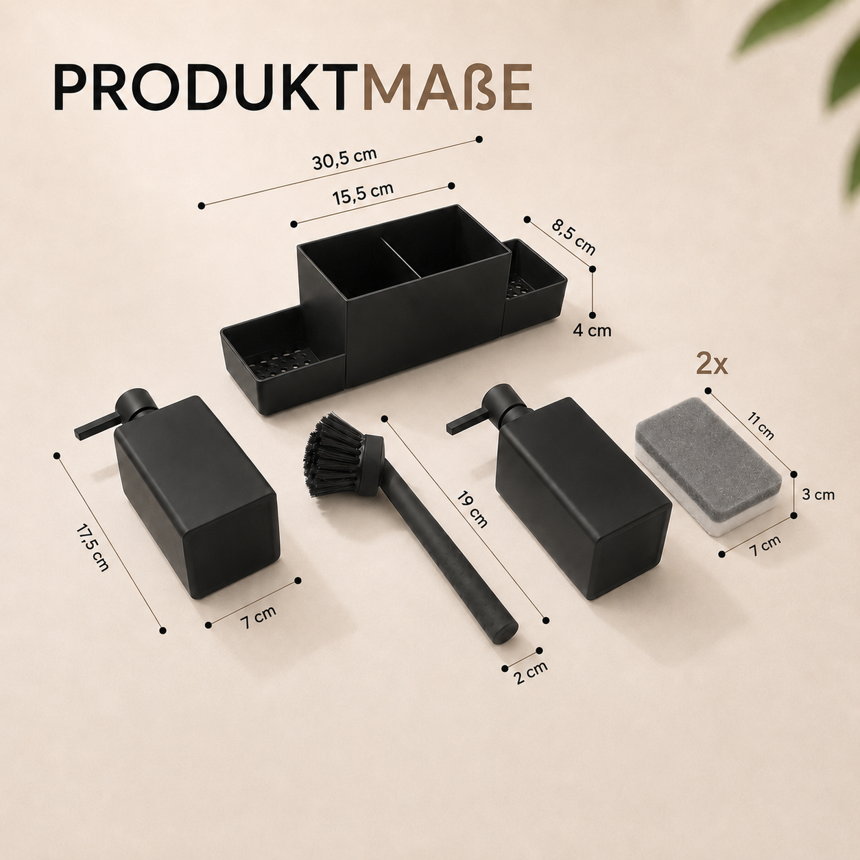 Spül Organizer Set Schwarz