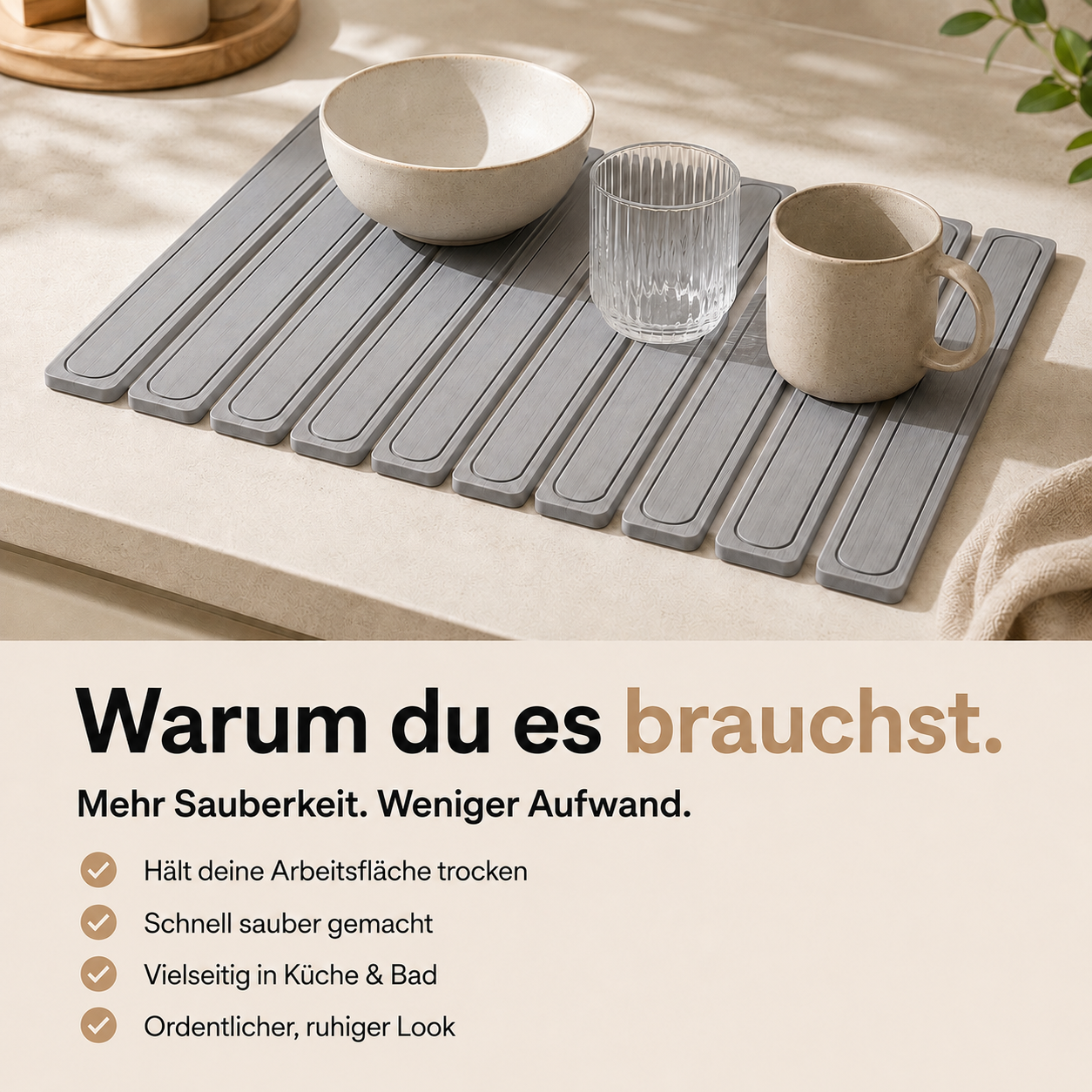 Abtropfmatte aufrollbar