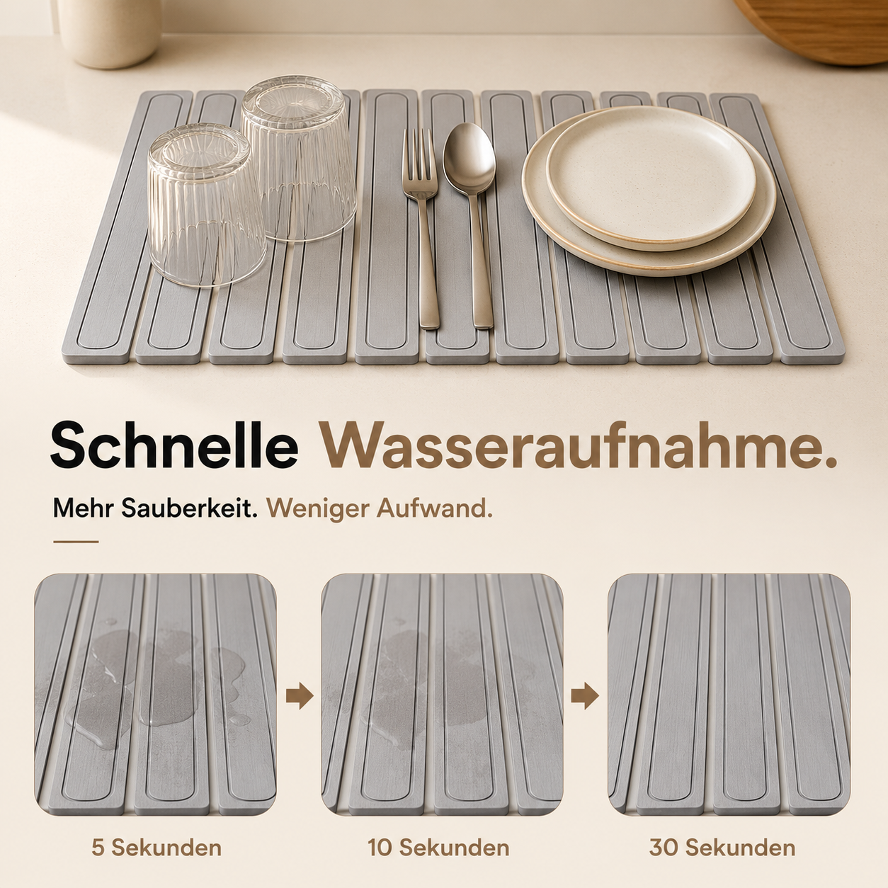 Abtropfmatte aufrollbar