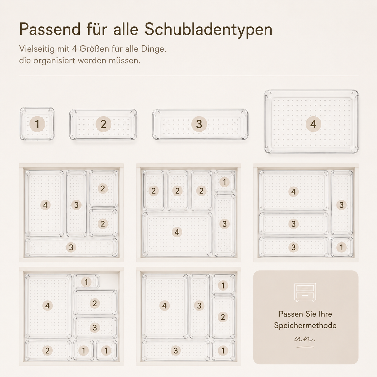 25er Set Schubladenorganizer