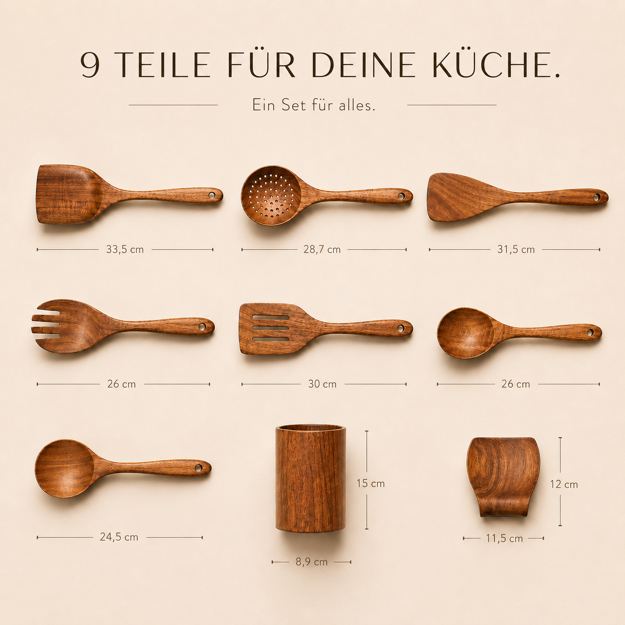 9 teiliger Küchenhelfer inkl. Halter