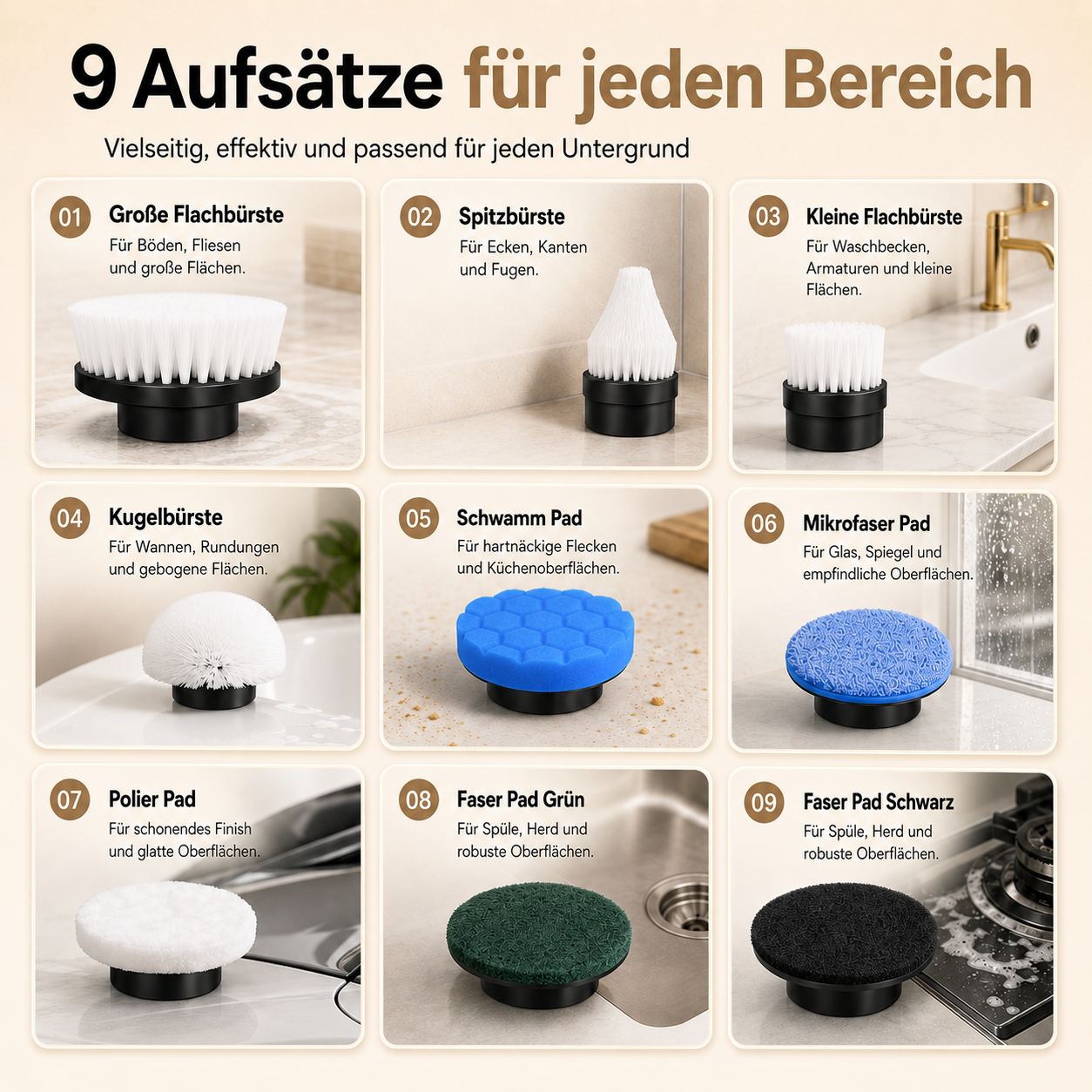 Reinigungsbürste 10 in 1